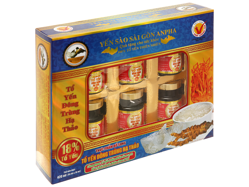 Tổ yến chưng sẵn đông trùng hạ thảo - 18% tổ yến