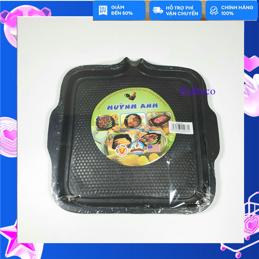 Chảo Nướng Men Gang Chống Dính Huỳnh Anh Hình Vuông 30cmx30cm
