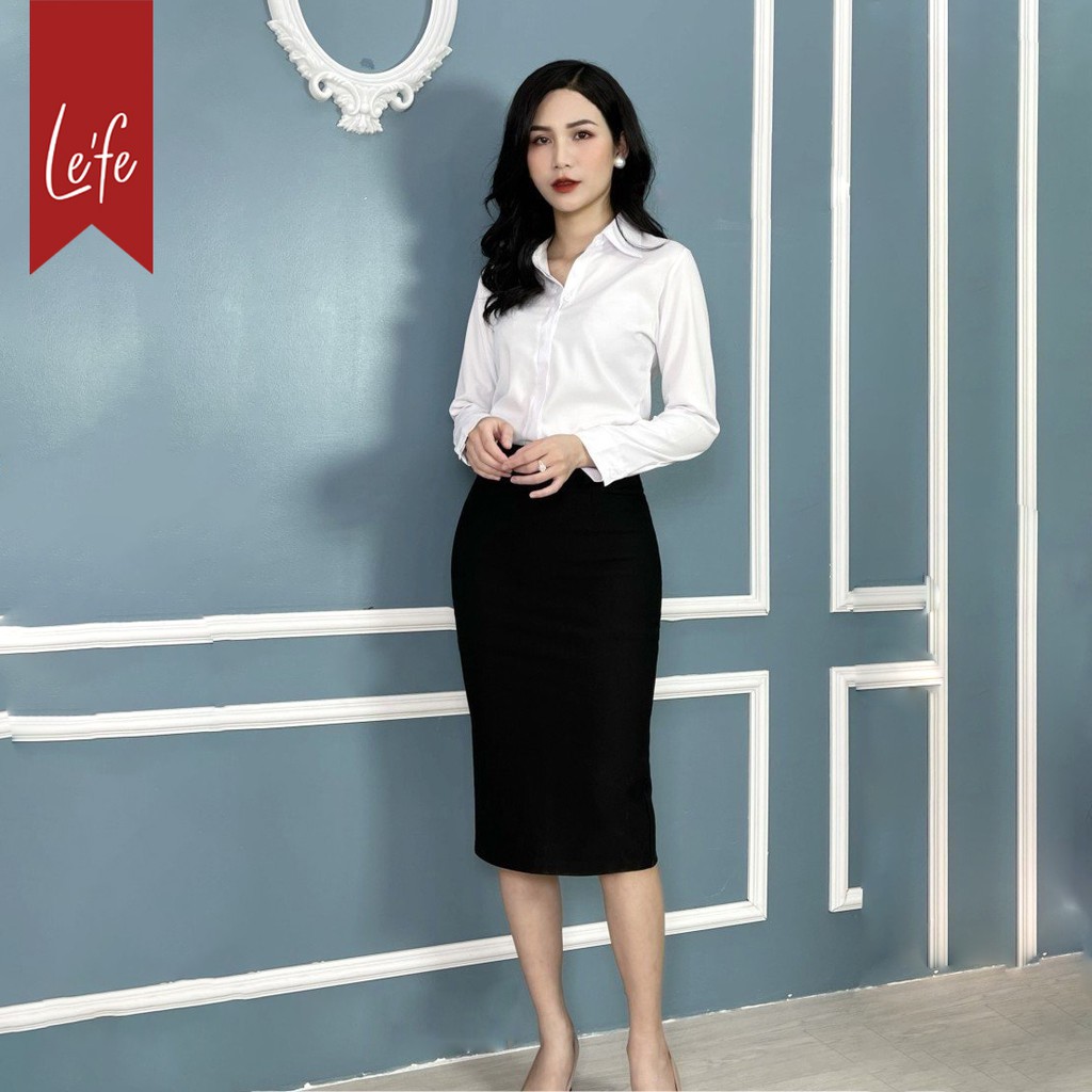 Chân váy công sở xẻ tà Cao Cấp bút chì style Hàn Quốc SK2101 KRfashion  Váy  Cạp cao co dãn tốtcó lớp lót trong