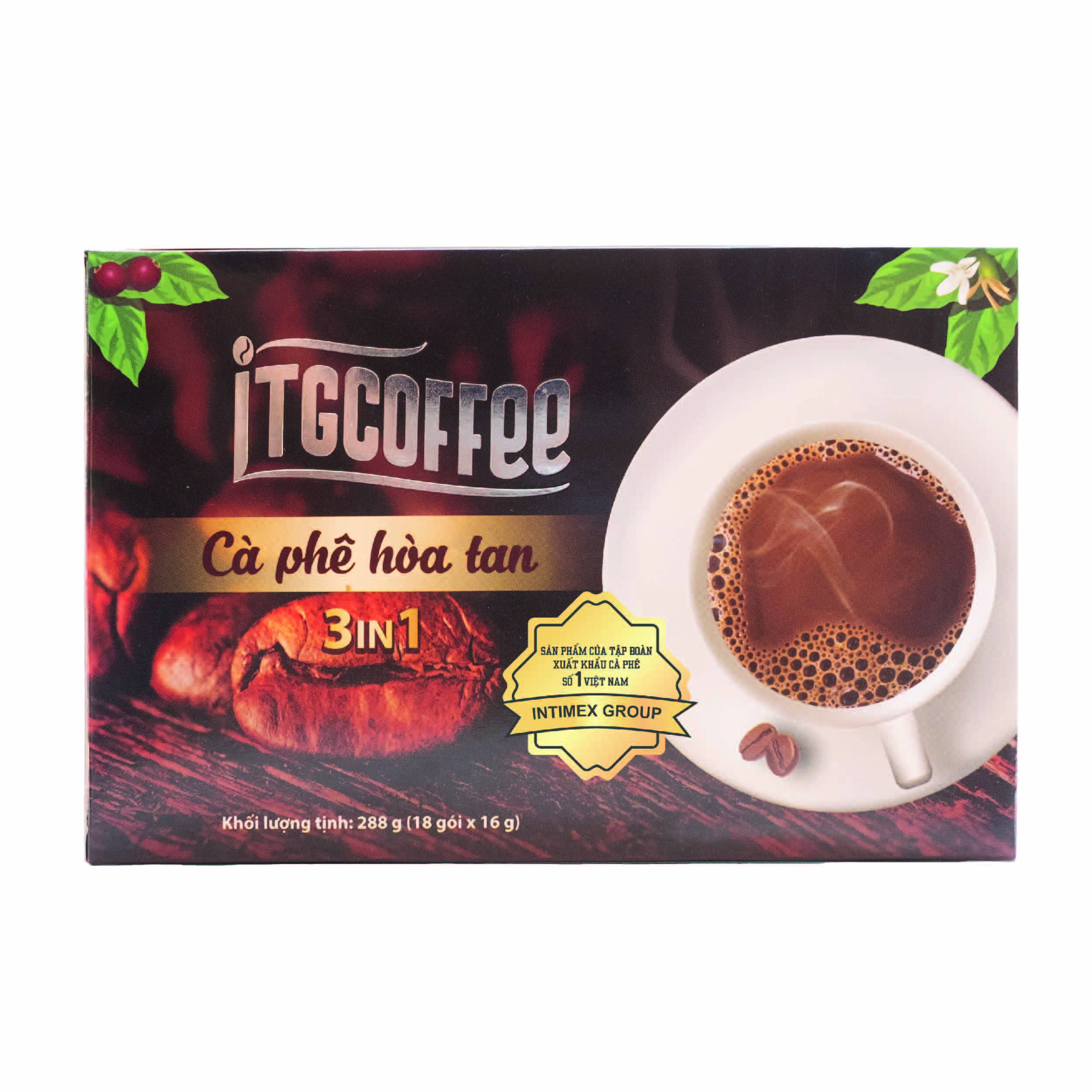 Cà phê hòa tan itgcoffee 3in1 - hộp 18 gói x 16g
