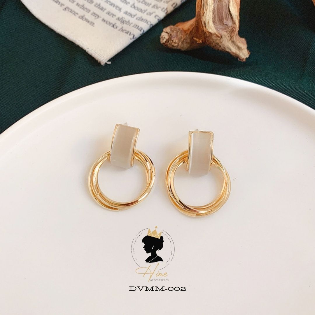[TẶNG VOUCHER 30%] Hoa Tai Ngọc Mắt Mèo Hime Kiểu Hàn Quốc DVMM002 - Nổi Bật - Phụ Kiện Tinh Tế Tặng Bạn Gái