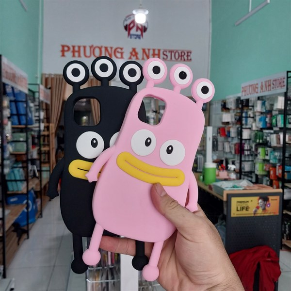 Ốp lưng iPhone silicon full viền hình con vịt 3 mắt cute chống sốc