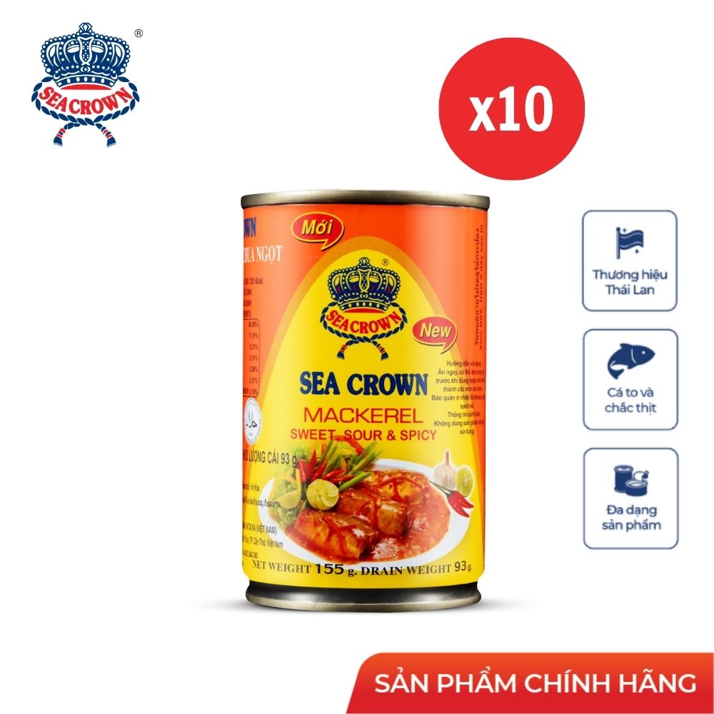 Combo 10 lon Cá Nục Sea Crown sốt ớt chua ngọt