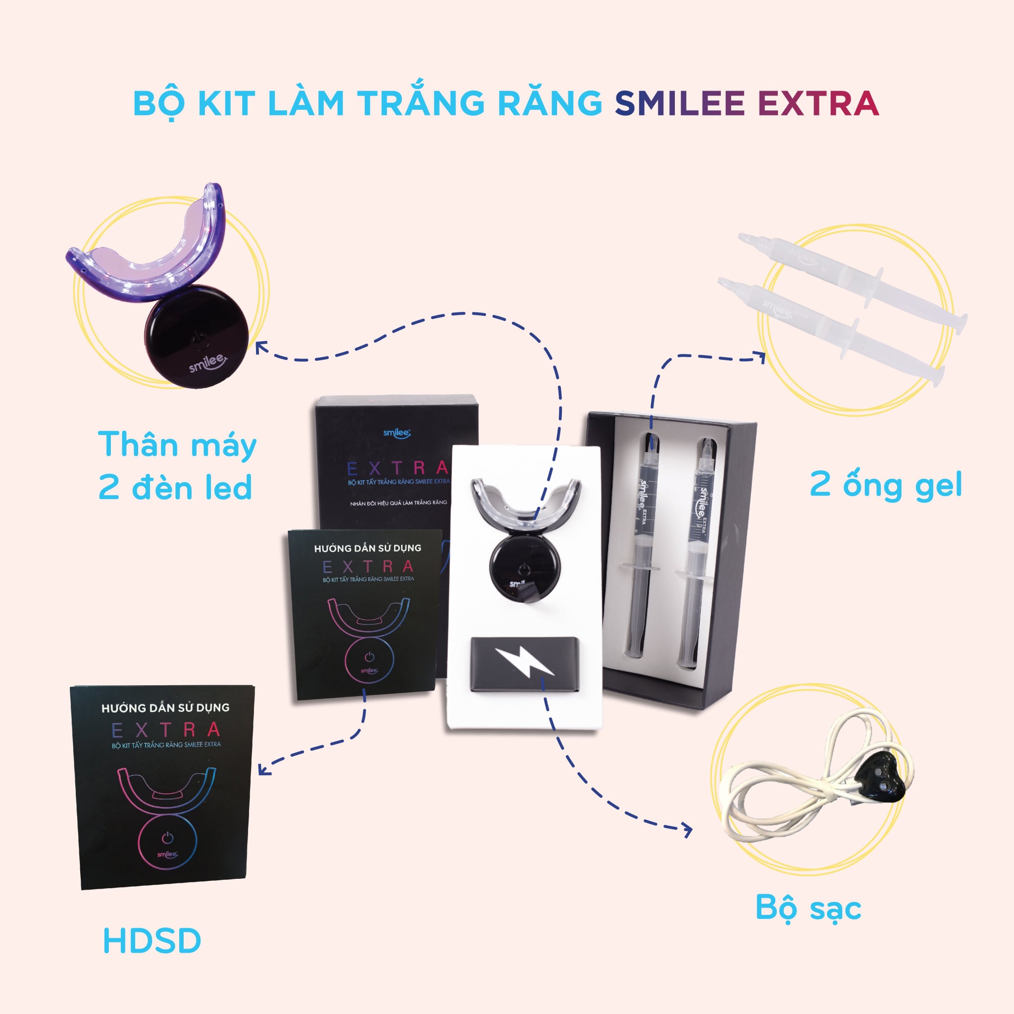 Smilee Extra-Tẩy trắng răng tại nhà Smilee cao cấp Extra Nhập USA hiệu quả gấp đôi