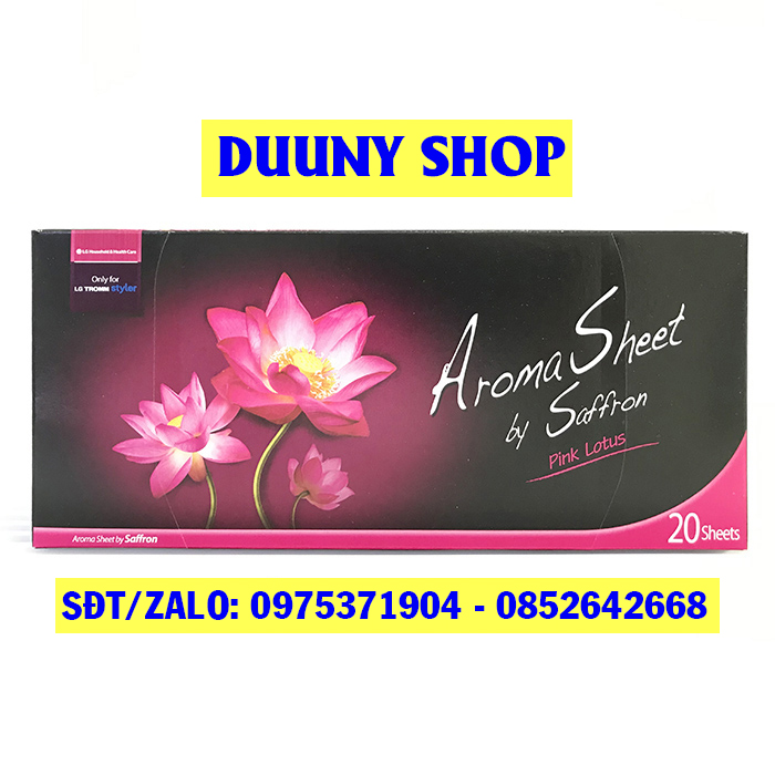 SỈ VÀ LẺ CHÍNH HÃNG GIẤY THƠM AROMA SHEET, GIẤY THƠM QUẦN ÁO HƯƠNG HOA SEN DÙNG CHO MÁY GIẶT KHÔ LG STYLER, AIRDRESSER