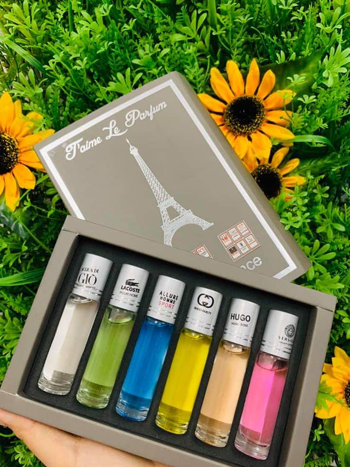Set 6 chai nước Hoa Pháp mini nam nữ Jame Le Pafum- Set 6 chai nước hoa mini - Quà tặng-Set 6 Chai Nước Hoa - Combo 6 lọ nước hoa - dụng cụ làm đẹp - quà tặng tình yêu - nước hoa thơm lâu - nước hoa cao cấp
