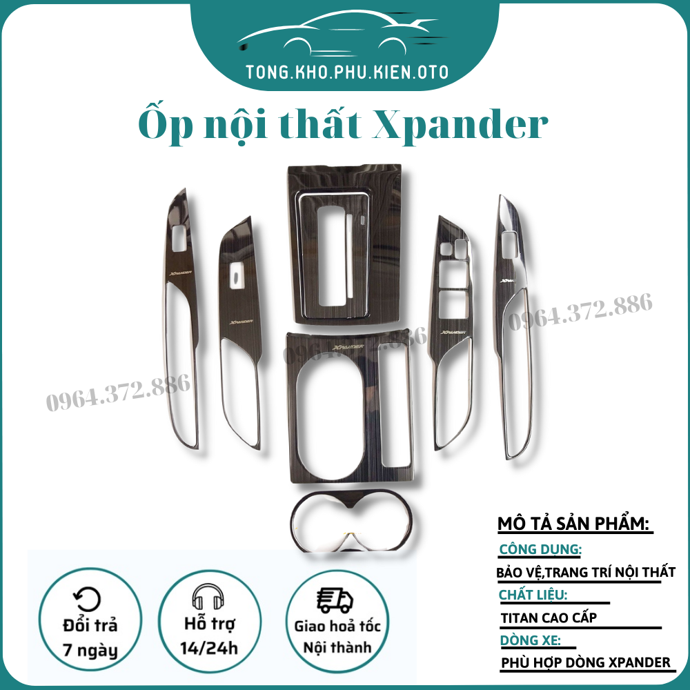Ốp nội thất xe Mitsubishi Xpander, Xpander CROSS đời 2018- 2021chất liệu titan cao cấp