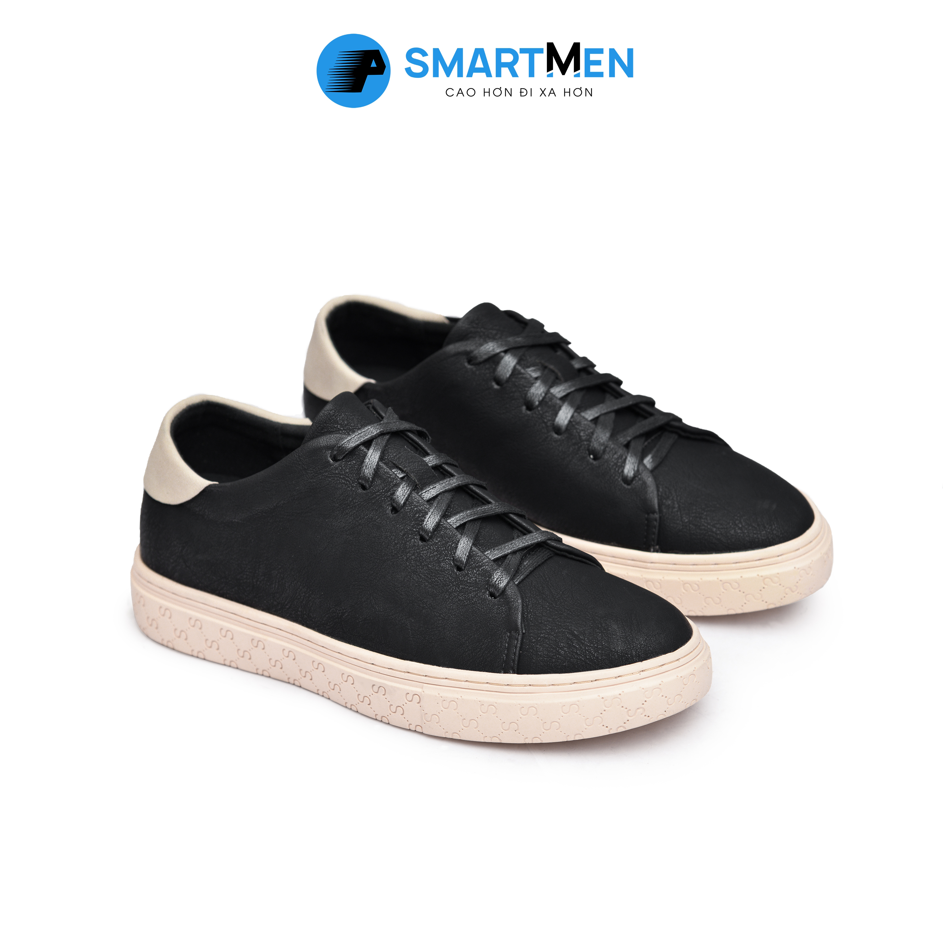Giày thể thao tăng chiều cao smartmen star-04 đen