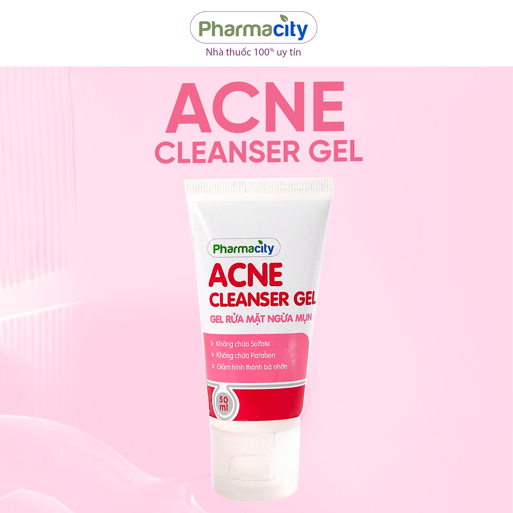 Pharmacity Gel rửa mặt ngừa mụn 50ml