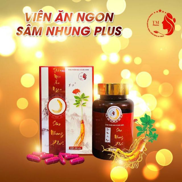 Viên Thảo Mộc Ăn Ngon Tăng Cân Sâm Nhung Plus 60 viên - Tặng Hộp Detox đẹp da thanh lọc cơ thể