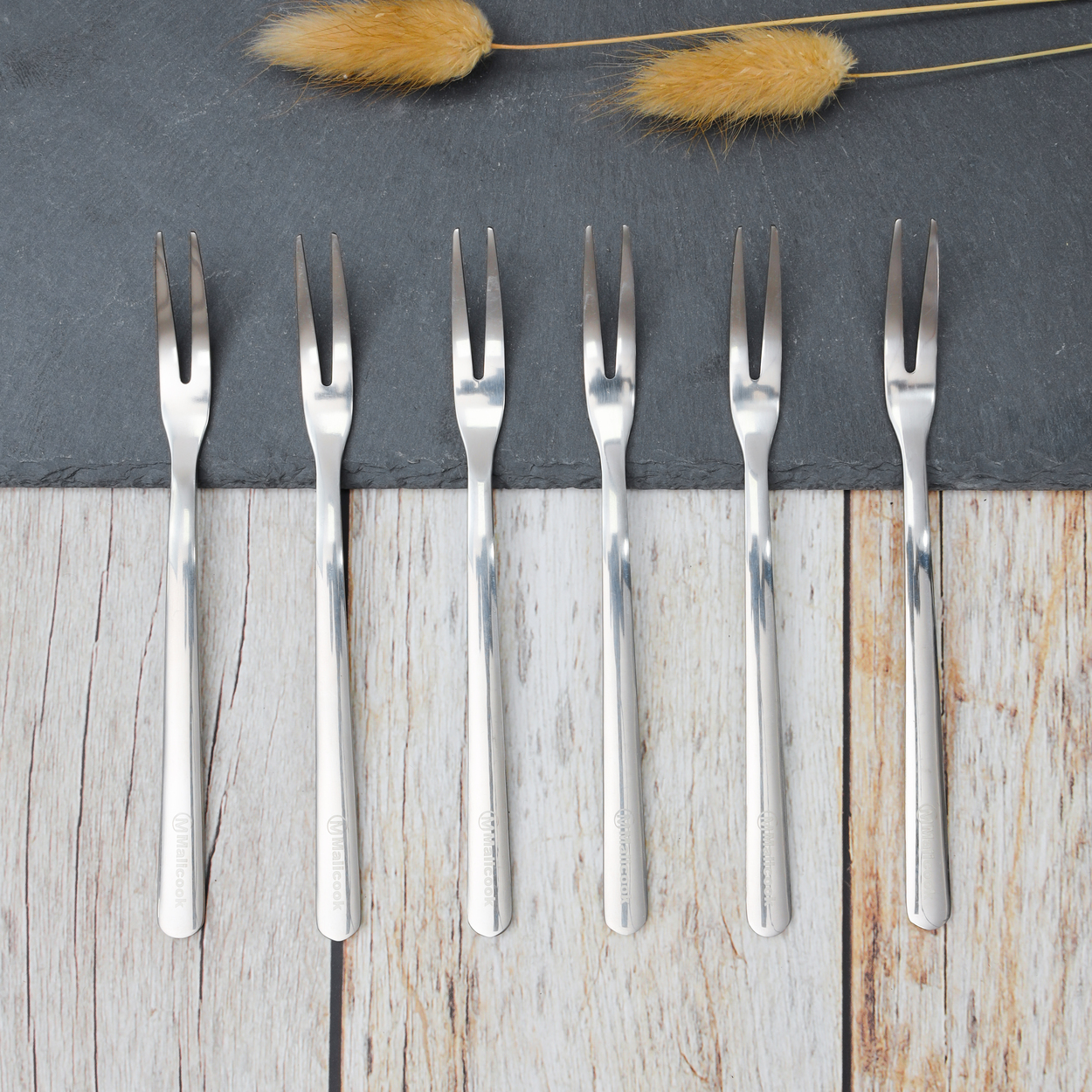 Bộ 6 Nĩa trái cây inox 304 Malicook [FREESHIP-GIÁ CỰC SỐC] phong cách Châu Âu sang trọng cao cấp