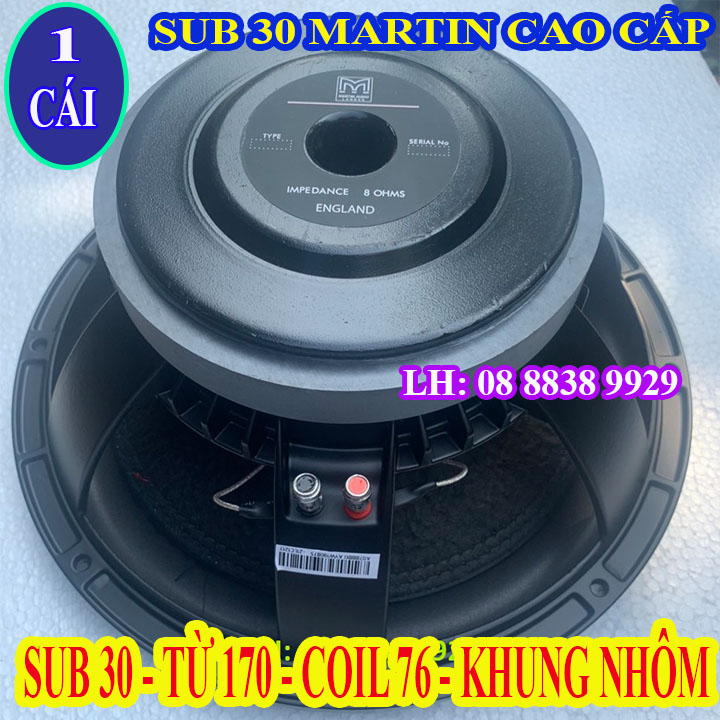 LOA SUB 30 MARTIN TỪ 170 COIL 75 CHỈ ĐỎ GÂN BÉO KHUNG NHÔM - GIÁ 1 LOA