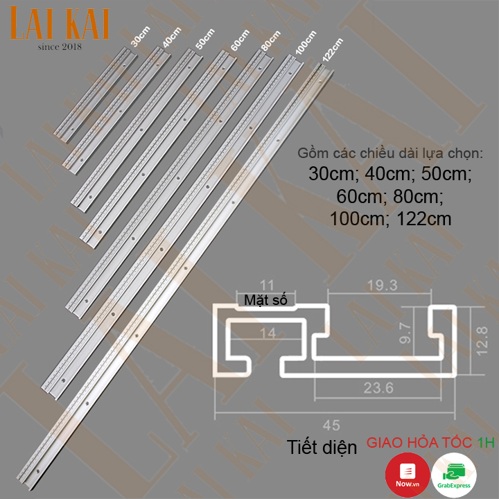 [HCM]Ray trượt nhôm có vạch số