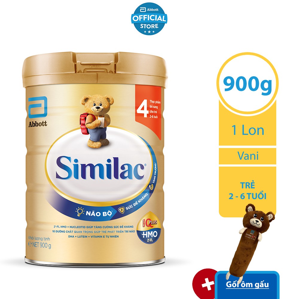 [Tặng gấu bông] Sữa Bột Similac IQ HMO số 4 - 900g