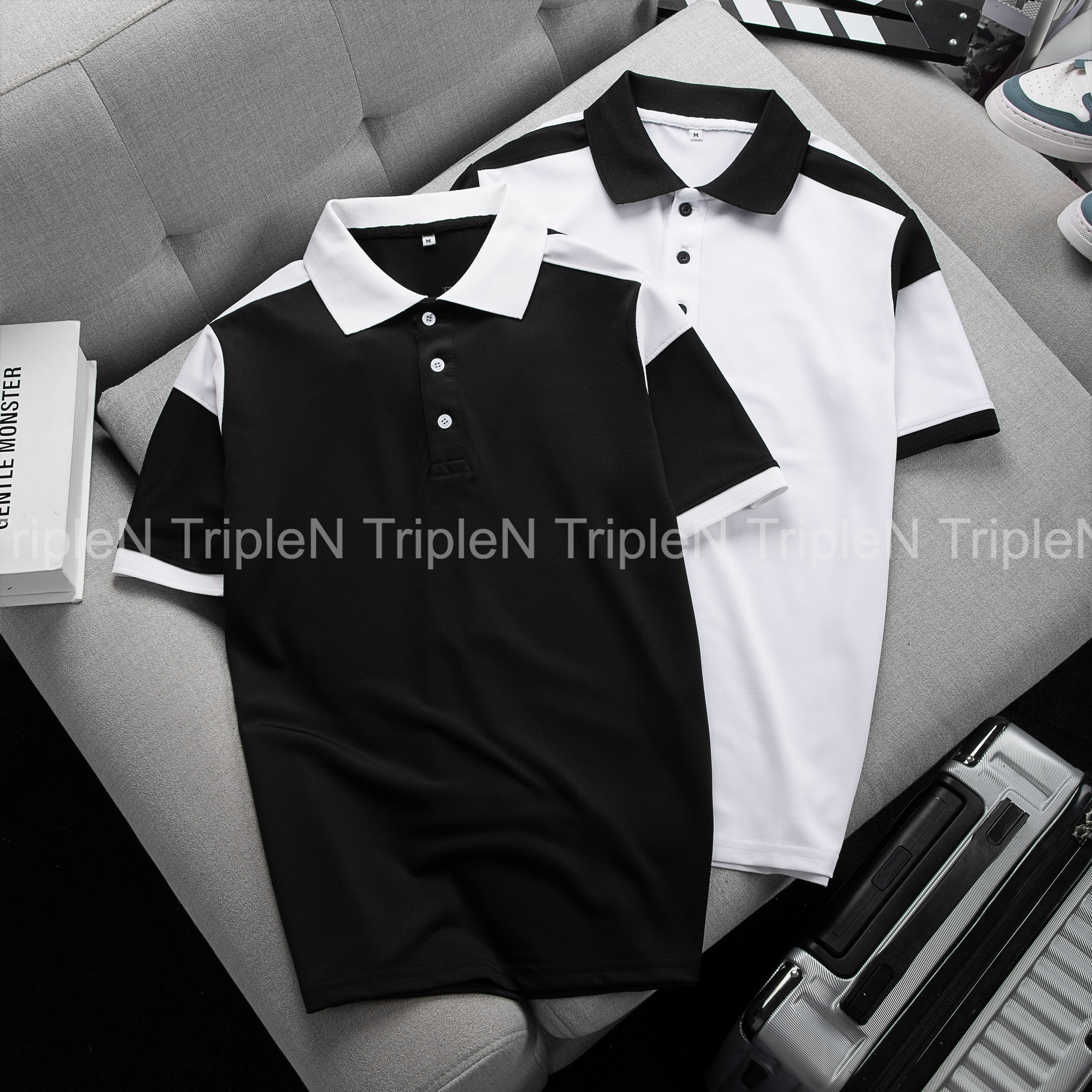 Áo Polo Nam TripleN Phối Thêu Hoặc Không Thêu Chất Vải Cá Sấu Cotton Co Dãn 4 Chiều Cao Cấp - 4