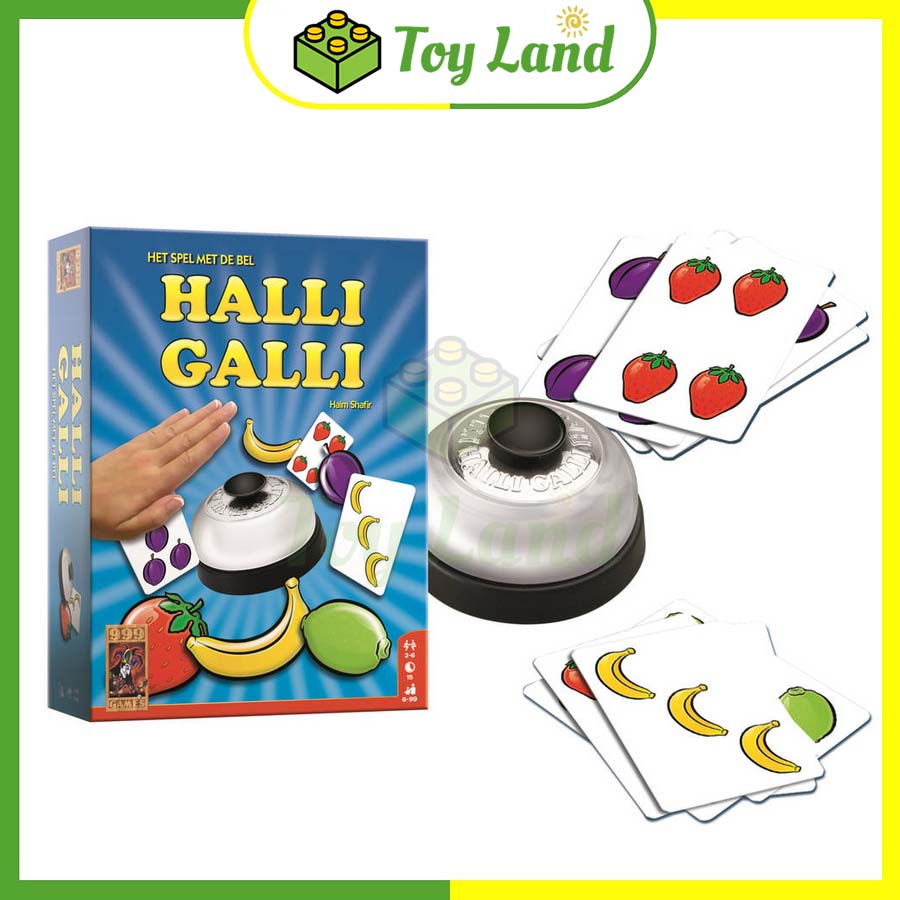 Bộ board game halli galli phản xạ tính toán đập chuông hoa quả cực chất bản tiếng anh hộp cứng cao cấp