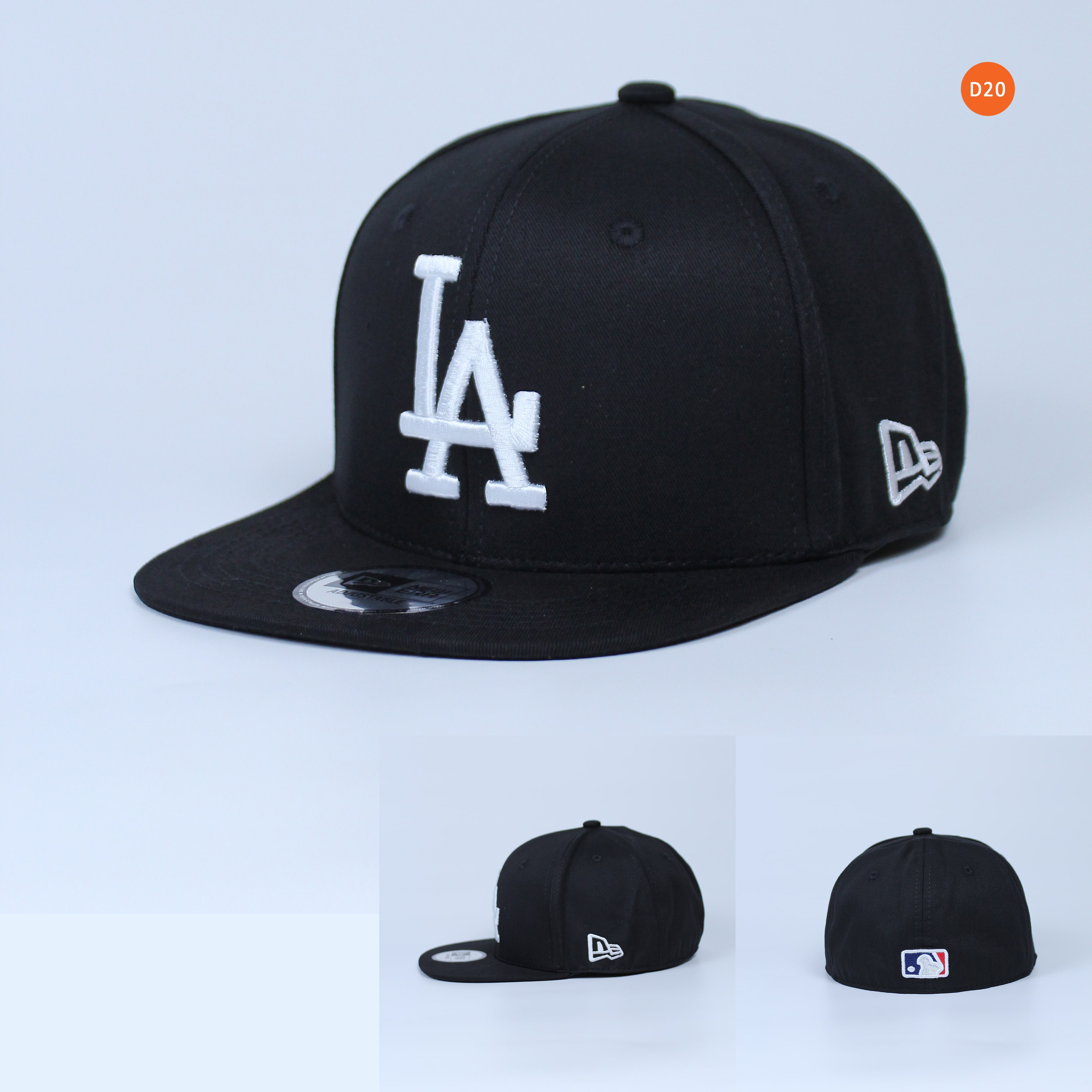 Mũ Nón Snapback Bít Đuôi LA Đen Thời Trang Unisex Cho Cả Nam Và Nữ Chất Liệu Kaki Dày Dặn Logo Thêu Nổi Đủ Size - Nón Hiphop Bít Đuôi - Mũ Nón Bóng Chày