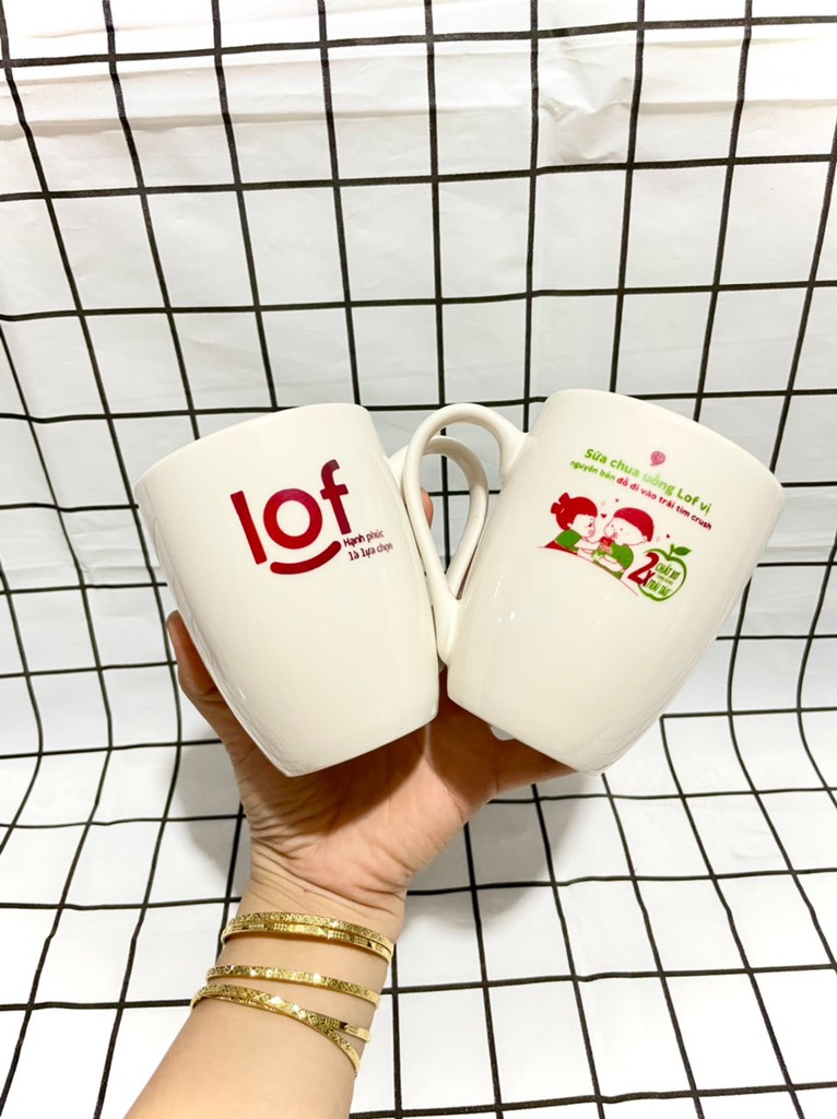 Set 2 ly sứ có quai 350ml hkm lof - ly, cốc bằng sứ ướng nước có quai