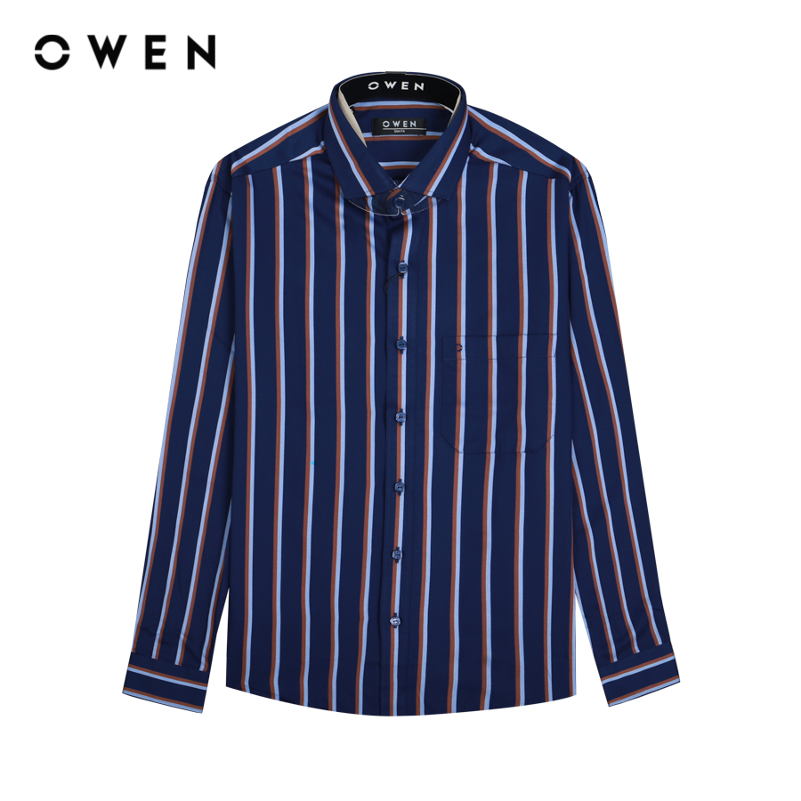 Owen - áo sơ mi dài tay slim fit as22271dt chất liệu bamboo