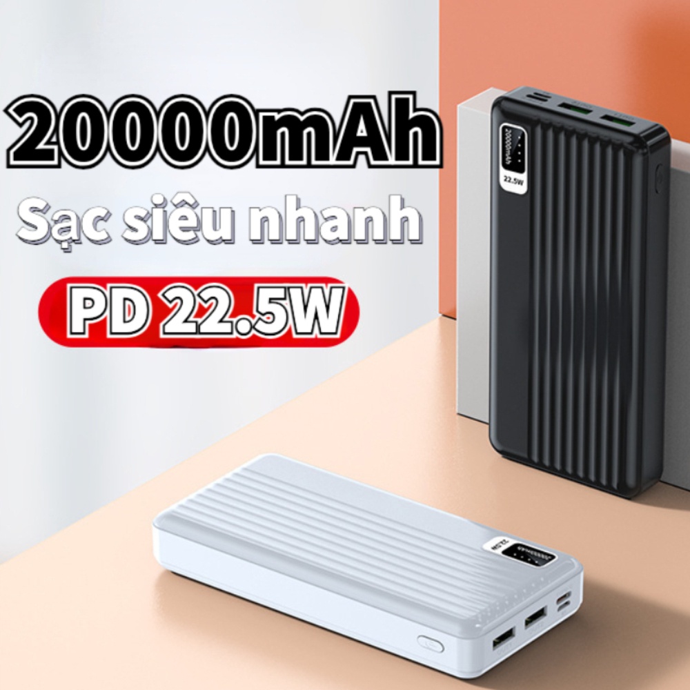 Sạc dự phòng 20000mah sạc nhanh 22.5w qc 3.0