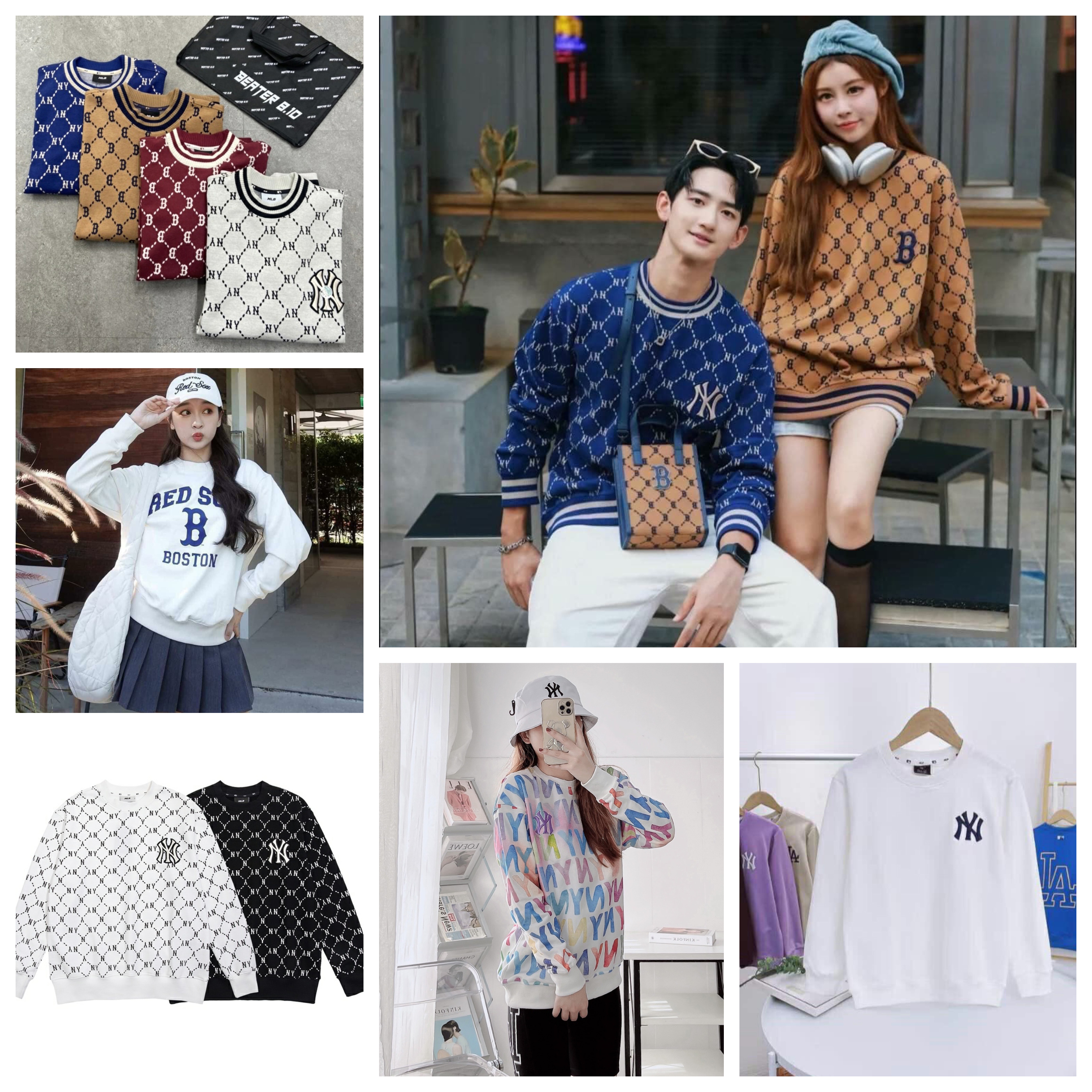 Áo nỉ MLB Mega tay dài Sweater nam nữ cao cấp