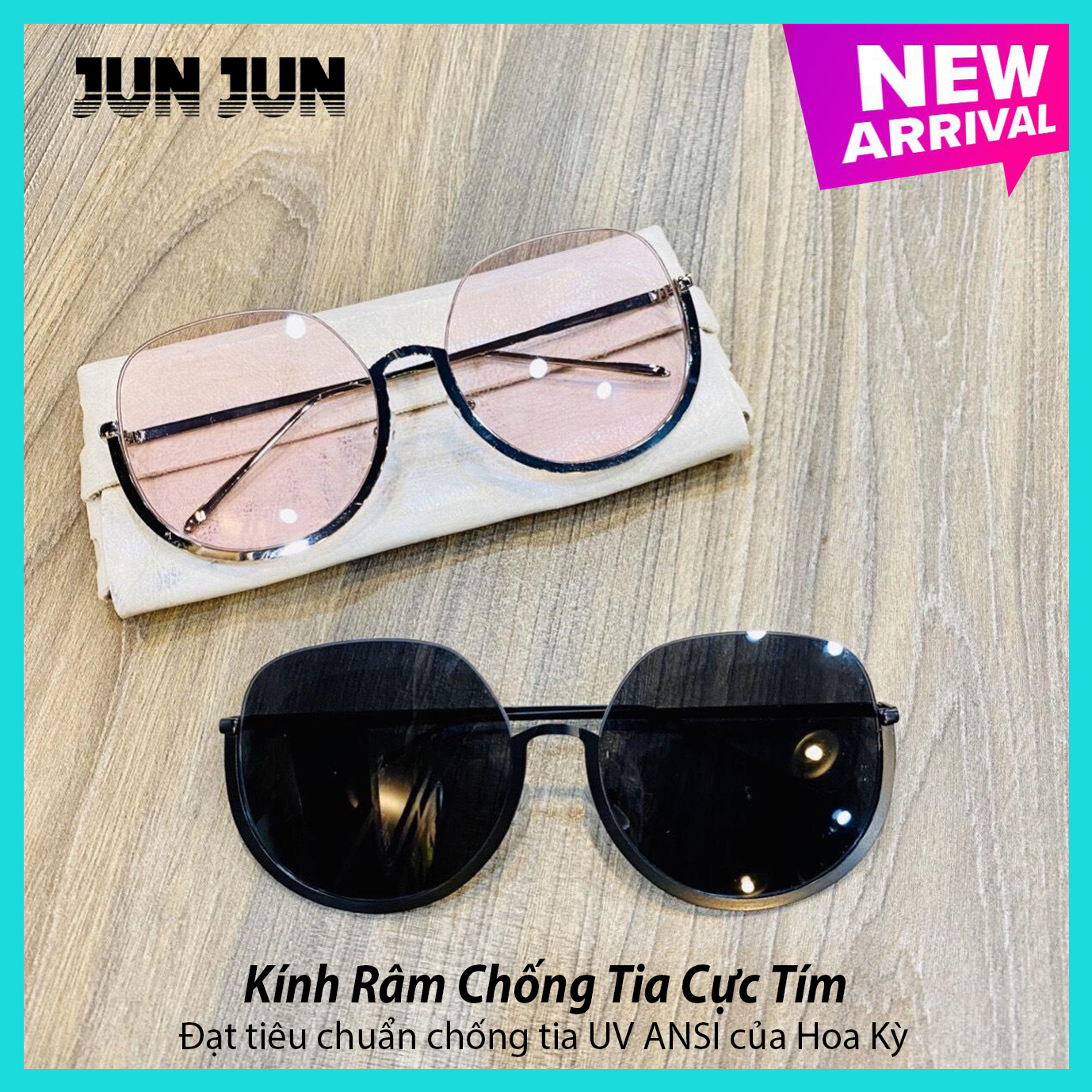 Mắt kính thời trang nữ chống tia UV cao cấp - Kính mát kiểu nửa gọng độc đáo hiếm lạ DR9092