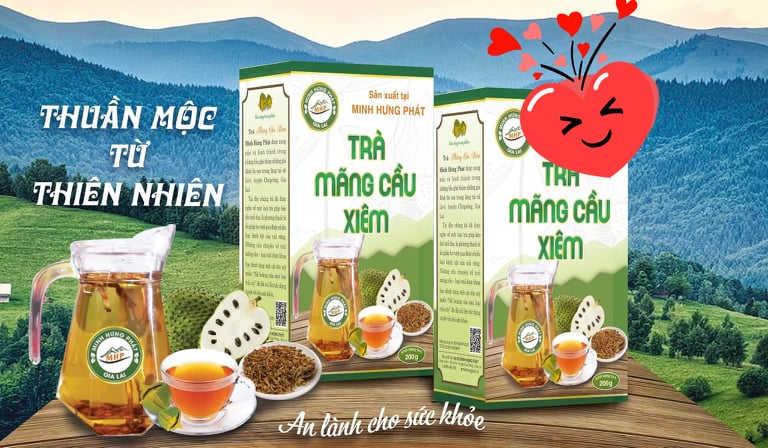 Trà mãng cầu xiêm núi trồng thuận tự nhiên, hiệu Minh Hưng Phát