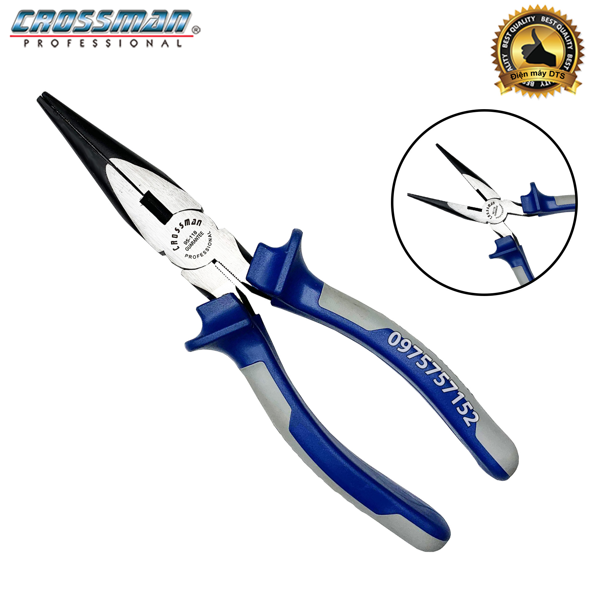 Kìm mỏ nhọn crossman u.s.a 95-118 guarantee 8inch/ 200mm