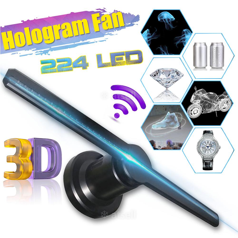 Quạt 3D Hologram Máy chiếu Ánh sáng Quảng cáo Màn hình LED Quạt hình ảnh Holographic Đèn hình ảnh 3D Wifi Từ xa Máy chiếu Hologram từ xa