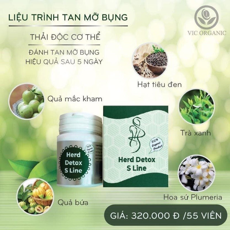 Herd Detox S Line Giảm mỡ bụng Detox Cell Chính Hãng