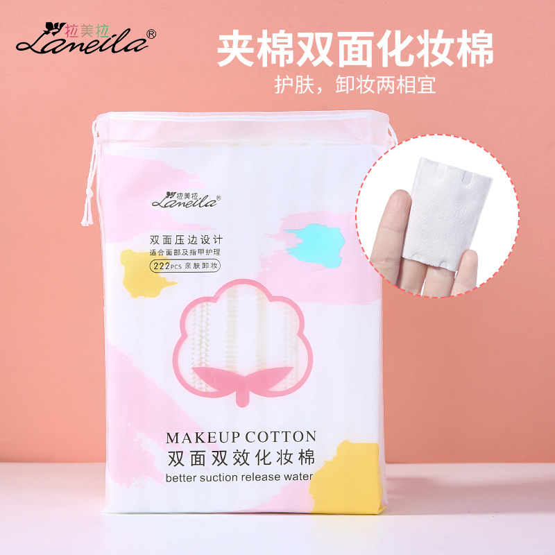 Bông Tẩy Trang Lameila 222 Miếng Makeup Remove Cotton 2 lớp dày dặn làm