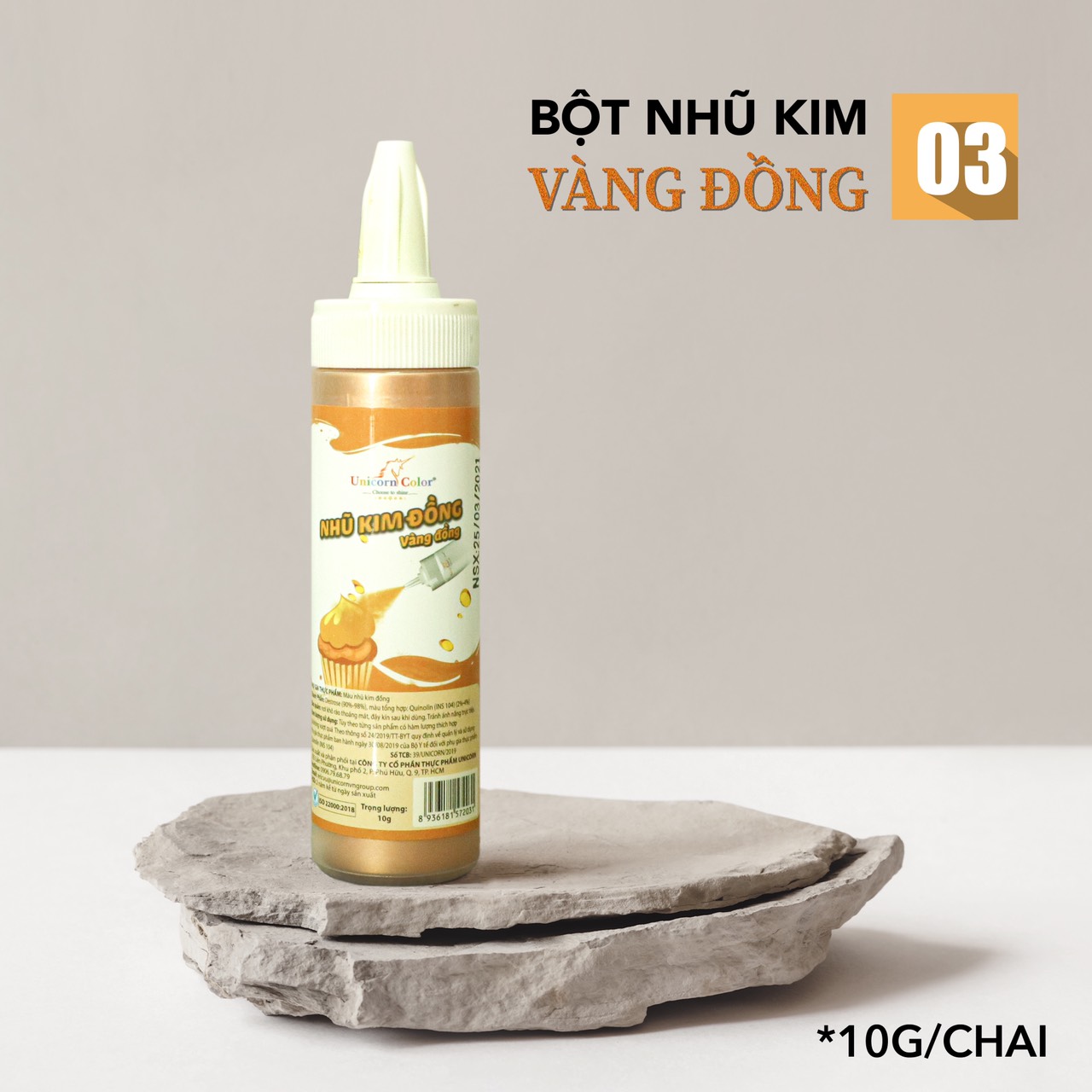 Màu phun nhũ kim UNICORN VÀNG ĐỒNG E03- Phụ kiện làm bánh - ĐỒNG TIẾN VIỆT NAM