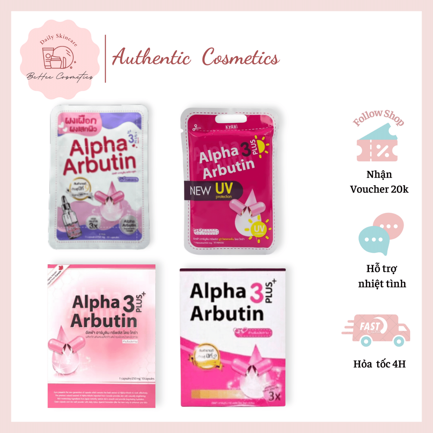 Viên kích trắng alpha arbutin 3 plus chống nắng - vĩ 10 viên