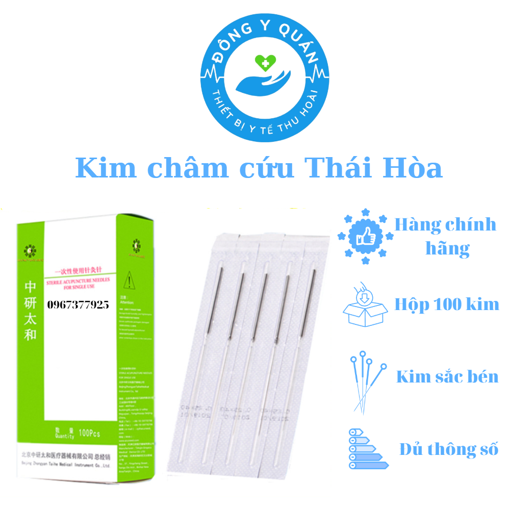Kim châm cứu thái hòa- kim châm cứu vô trùng dạng vỉ- đủ size- đủ số