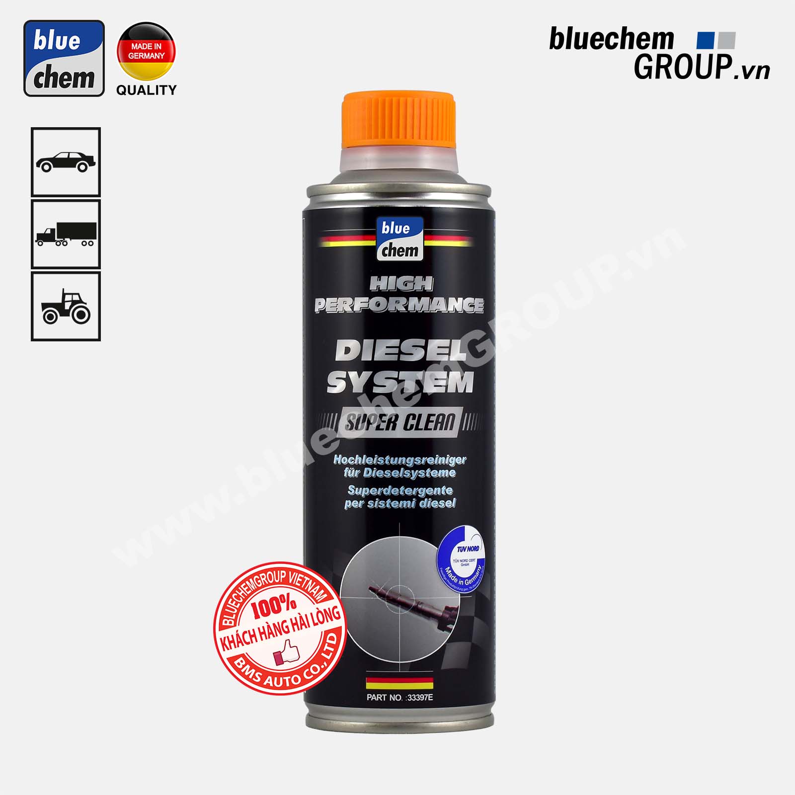 Dung dịch Bluechem Làm sạch Hệ thống nhiên liệu - Kim phun Động cơ Diesel hiện đại 350ml