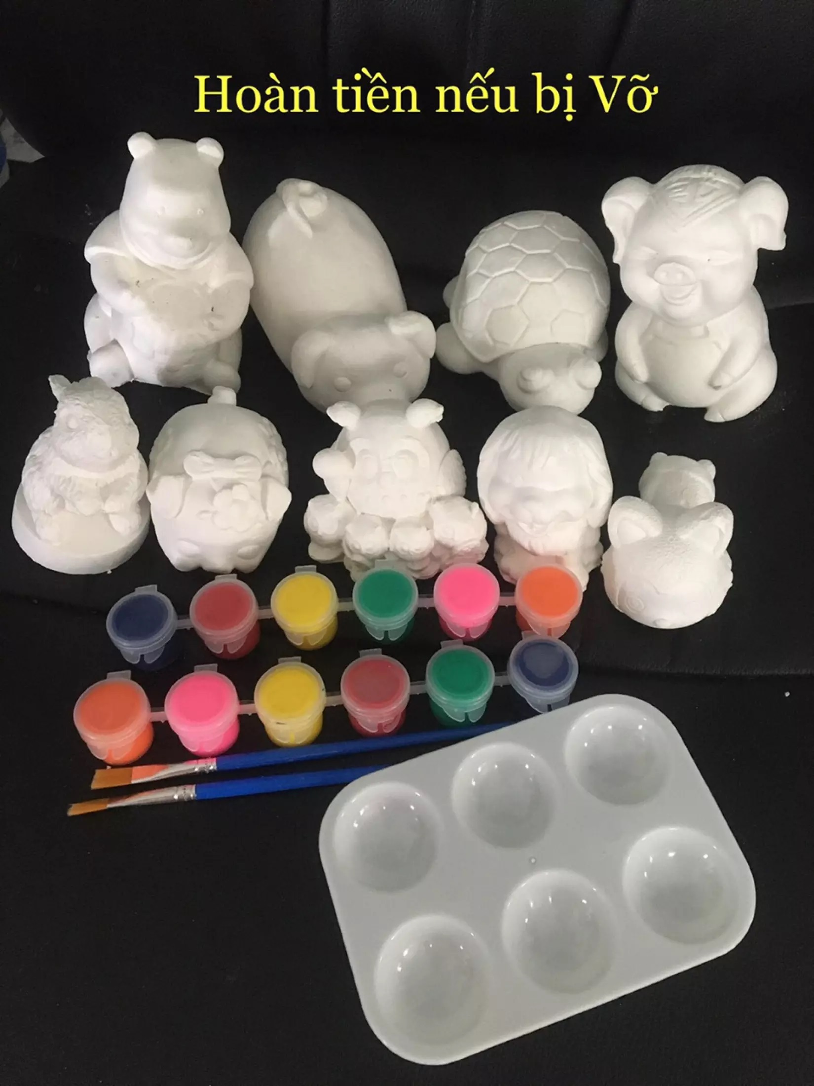 Combo 5 tượng thạch cao trắng tô màu size 8 - 15cm - Tô tượng cho bé SBaby toys smartkid