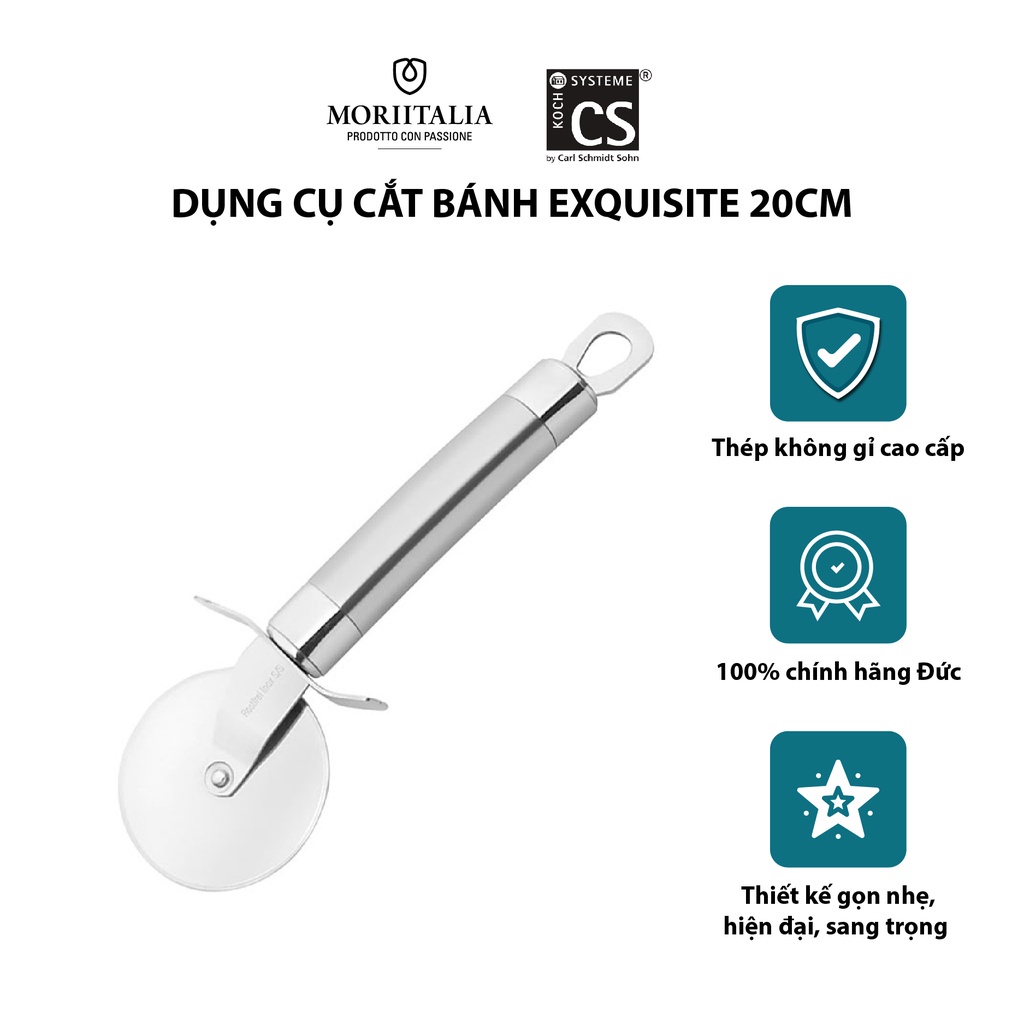 Dụng cụ cắt bánh CS cắt bánh pizza thép không gỉ tiện lợi Moriitalia 008642