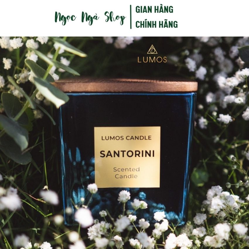 [Freeship+quà 15k] Nến thơm cao cấp LUMOS Santorini (Muối biển, Huệ Tây, Hổ phách)– NT10 , Ngọc Ngà Candle , Đạt tiêu chuẩn Châu Âu, Nến trang trí, thơm phòng, decor, an toàn, Trang Trí Nhà Cửa