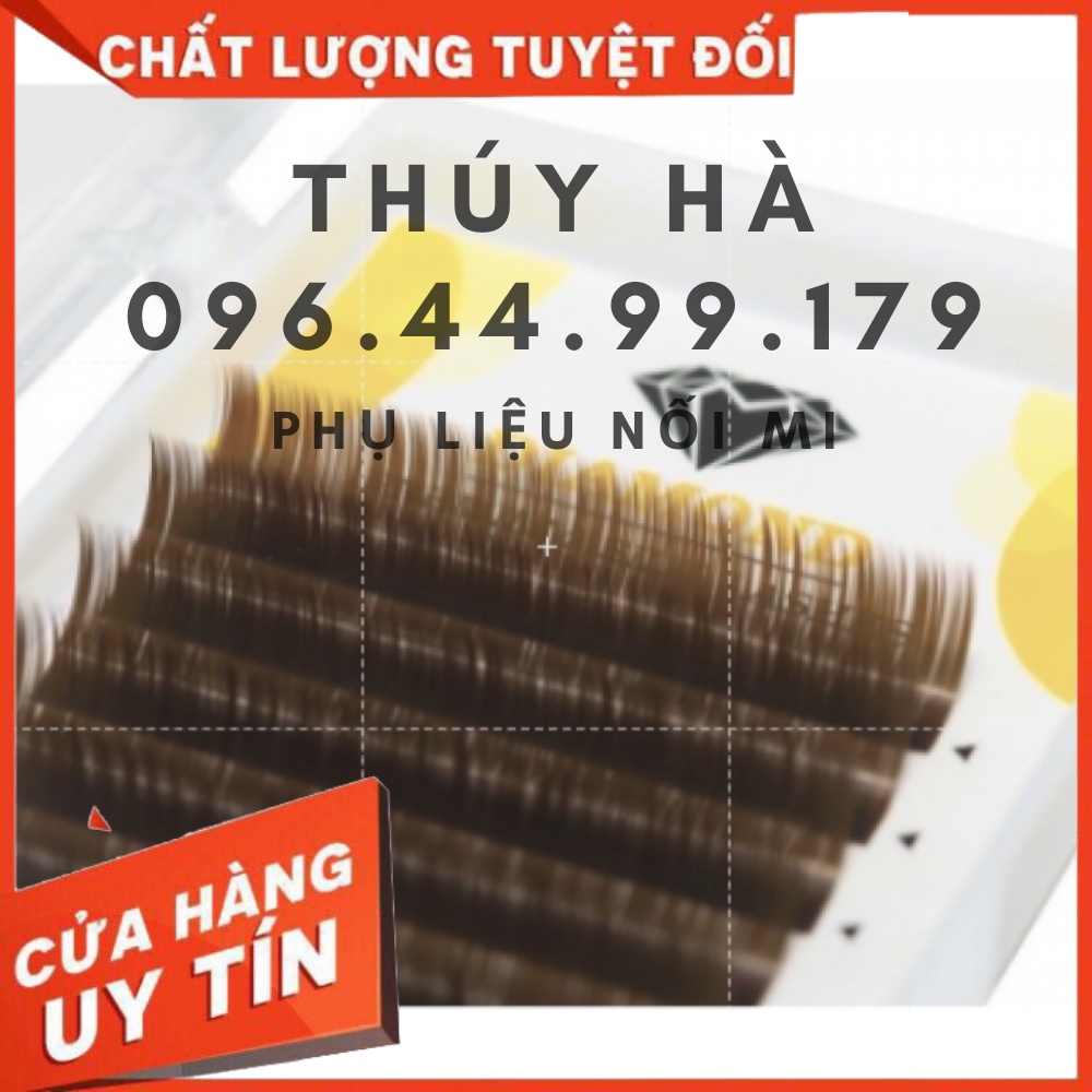 Mi nâu mix size_8-14mm dụng cụ nối mi_thúy hà