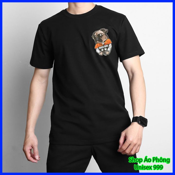 Áo thun zara logo chó bull mặt xệ unisex thun cotton 4 chiều