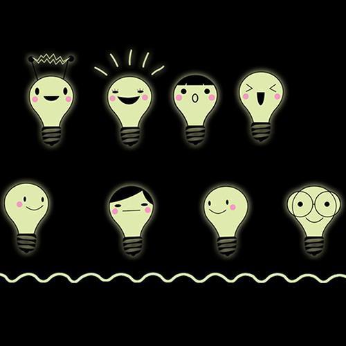 [HCM]Decal dán tường dạ quang - bóng đèn vui vẻ