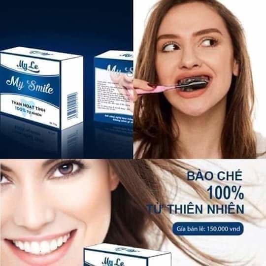 Bột trắng răng my smile than tre hoạt tính 100% thiên nhiên