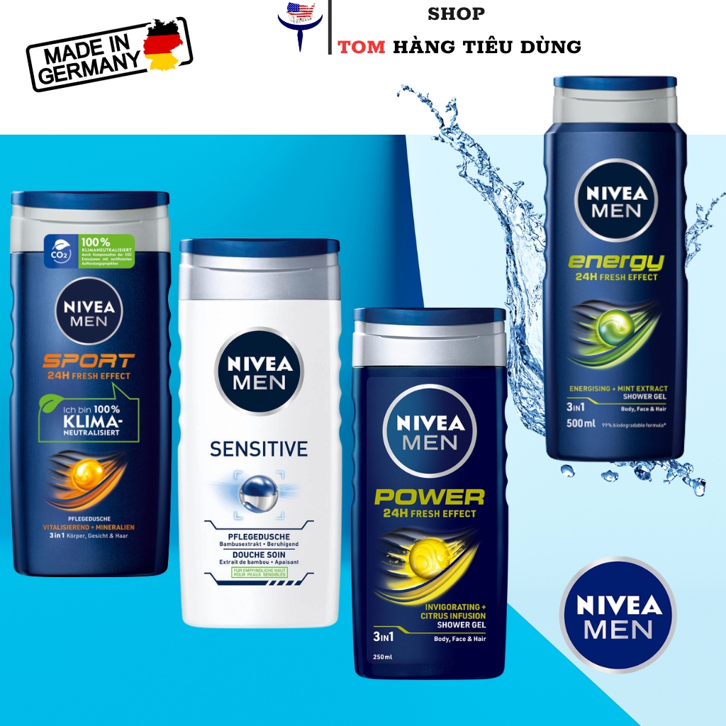 Sữa tắm nivea men 3in1 400ml hàng đức