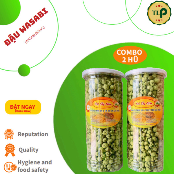 [HCM](COMBO 2 HŨ) ĐẬU WASABI SẤY GIÒN TÂN LỘC PHÁT - MỖI HỘP 450G