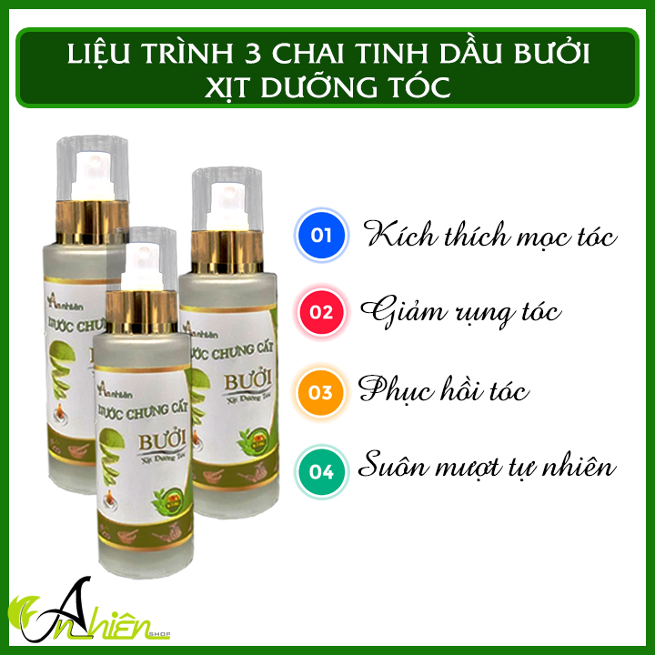 3 Chai Tinh Dầu Bưởi - Kích thích mọc tóc, giảm rụng tóc