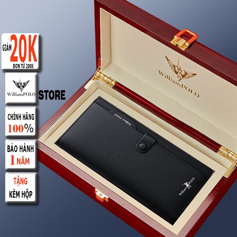 Ví dài nam ví nam cao cấp full hộp williampolo wp030