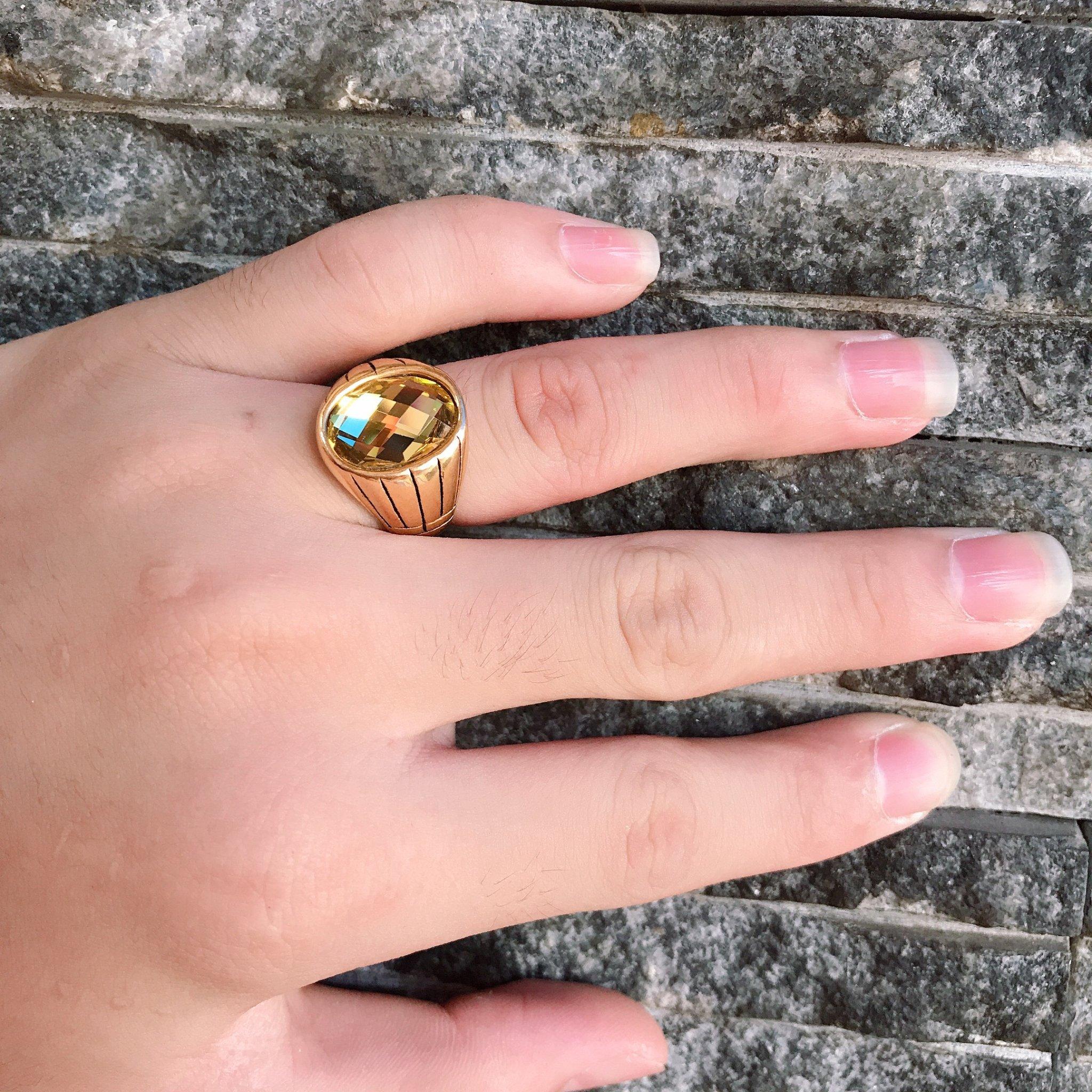 Nhẫn Bản Tròn Kẻ Sọc - Tặng Kèm Túi Gấm