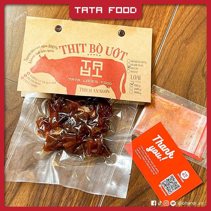 Khô bò gân ướt cháy tỏi 100g tata food bgu1 - tata food