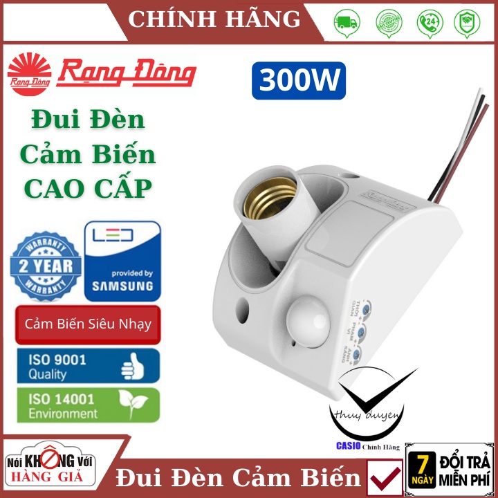 Đui đèn cảm biến chuyển động Rạng Đông hồng ngoại tự động bật tắt khi có người , Đui đèn E27 cảm ứng chuyển động radar