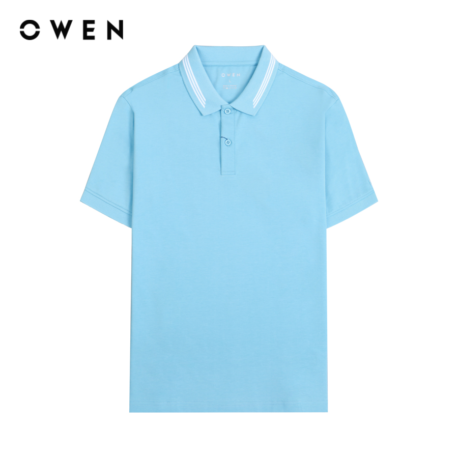 OWEN - Áo polo ngắn tay Body Fit APV231552 màu Xanh chất liệu Cotton - Spandex